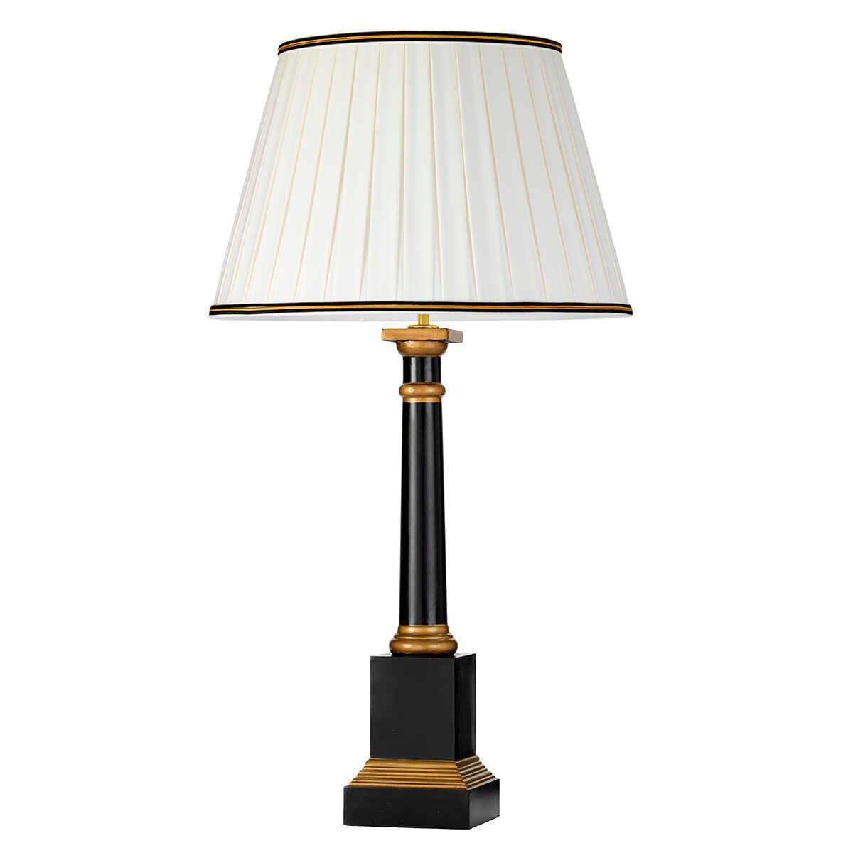 Box Peronne Table Lamp with Tall Off-White Empire Shade - Elegant Home Office & Bedroom Lighting Decor for Modern Interior Design