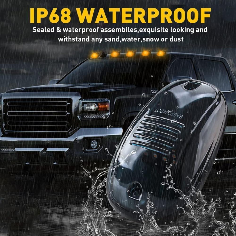 Universal Solar-Powered Wireless LED Cab Lights for Trucks - No Drill Magnetic Roof Marker Lights | Durable, Waterproof & Easy Installation for Night Driving & Off-Road Adventures