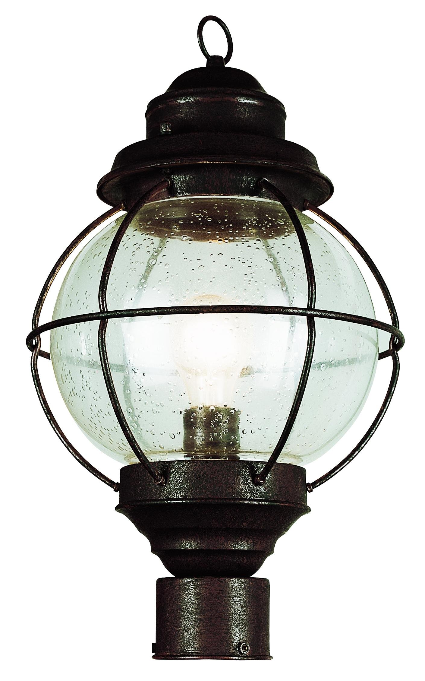 Trans Globe Lighting TG69905 RBZ Americana One Postmount Lantern - Bronze/Dark Outdoor Post Light for Porch, Garden & Pathway Lighting | Weather-Resistant Exterior Light Fixture