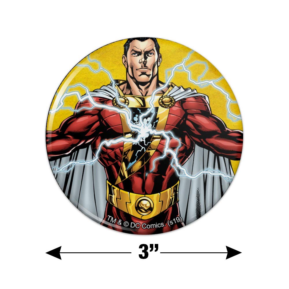Justice League Shazam Character Fridge Magnet - Superhero Refrigerator Decoration for Kids Room, Office & Locker - Fun DC Comics Collectible Gift for Fans