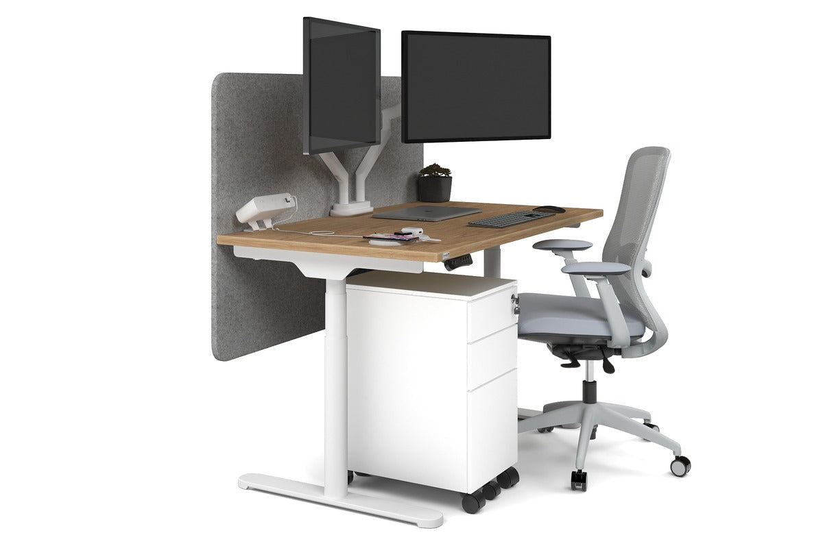 Flexi Premium Height Adjustable Single Workstation Desk - 1200L x 700W - Ergonomic Standing Desk for Home Office & Workspace