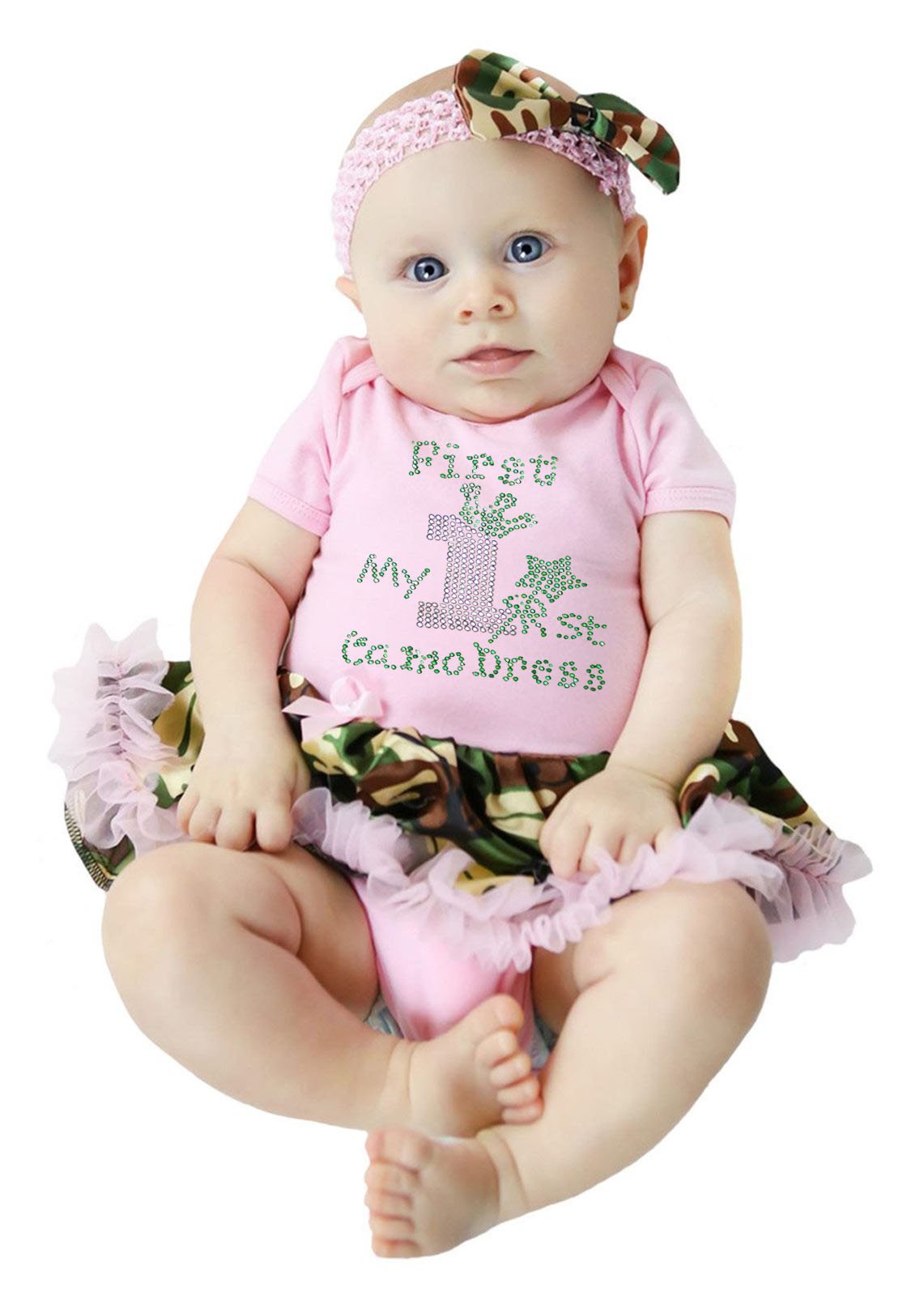 Petitebella My 1st Camo Dress - Pink Camouflage Baby Bodysuit & Tutu Set for Newborn to 18 Months | Perfect for Photoshoots, Birthday Parties & Special Occasions