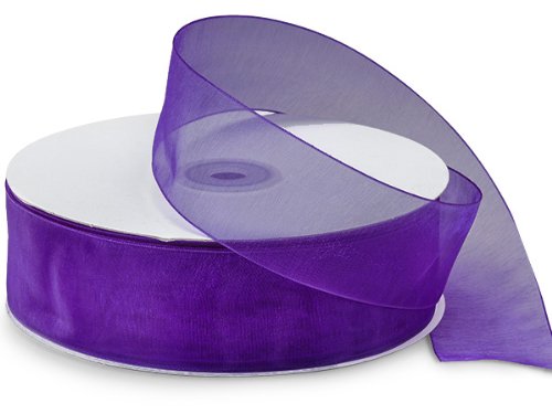 PURPLE Simply Sheer Organza Ribbon 1-1/2 Inch x 100 Yards - 100% Nylon Craft Ribbon (5 Pack) - Perfect for Gift Wrapping, Wedding Decorations, DIY Crafts & Party Favors