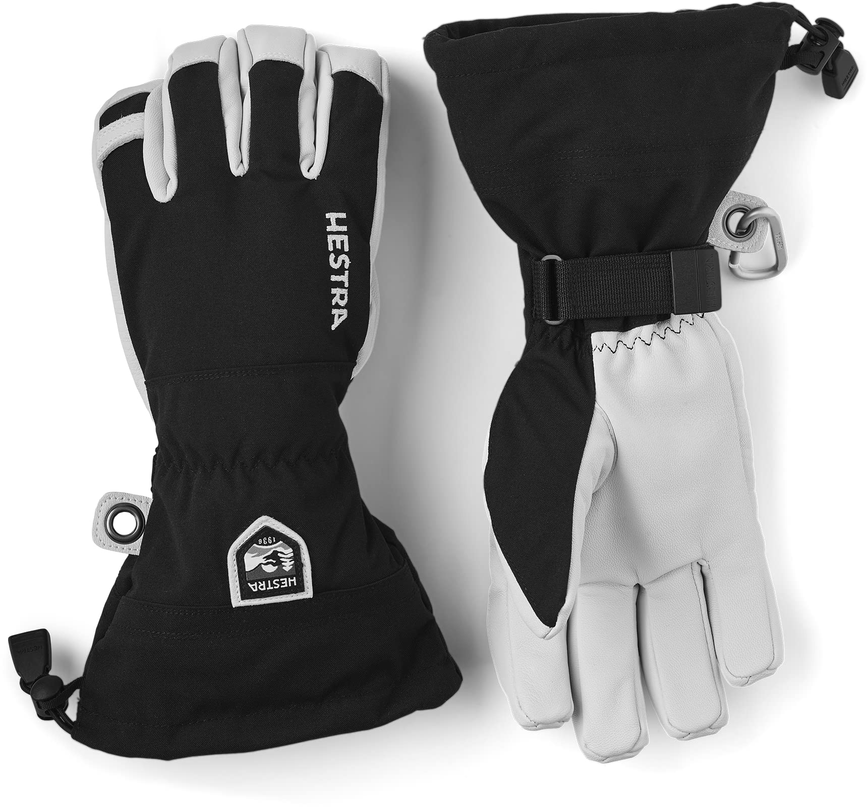 Hestra Unisex Army Leather Heli Ski Gloves - 5-Finger Winter Gloves for Skiing & Snowboarding - Waterproof & Warm for Men & Women - Perfect for Alpine Skiing, Backcountry Adventures & Cold Weather Activities
