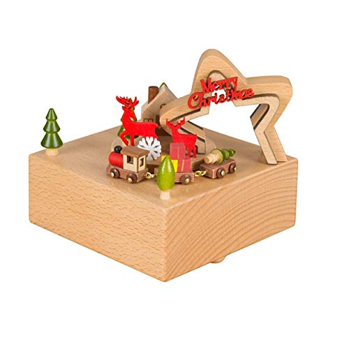 Vintage Wooden Carousel Musical Box - Handcrafted Beech Music Box with Retro Design, Perfect Birthday Gift & Home Decoration | Ideal for Nursery, Wedding Favors, and Collectible Display
