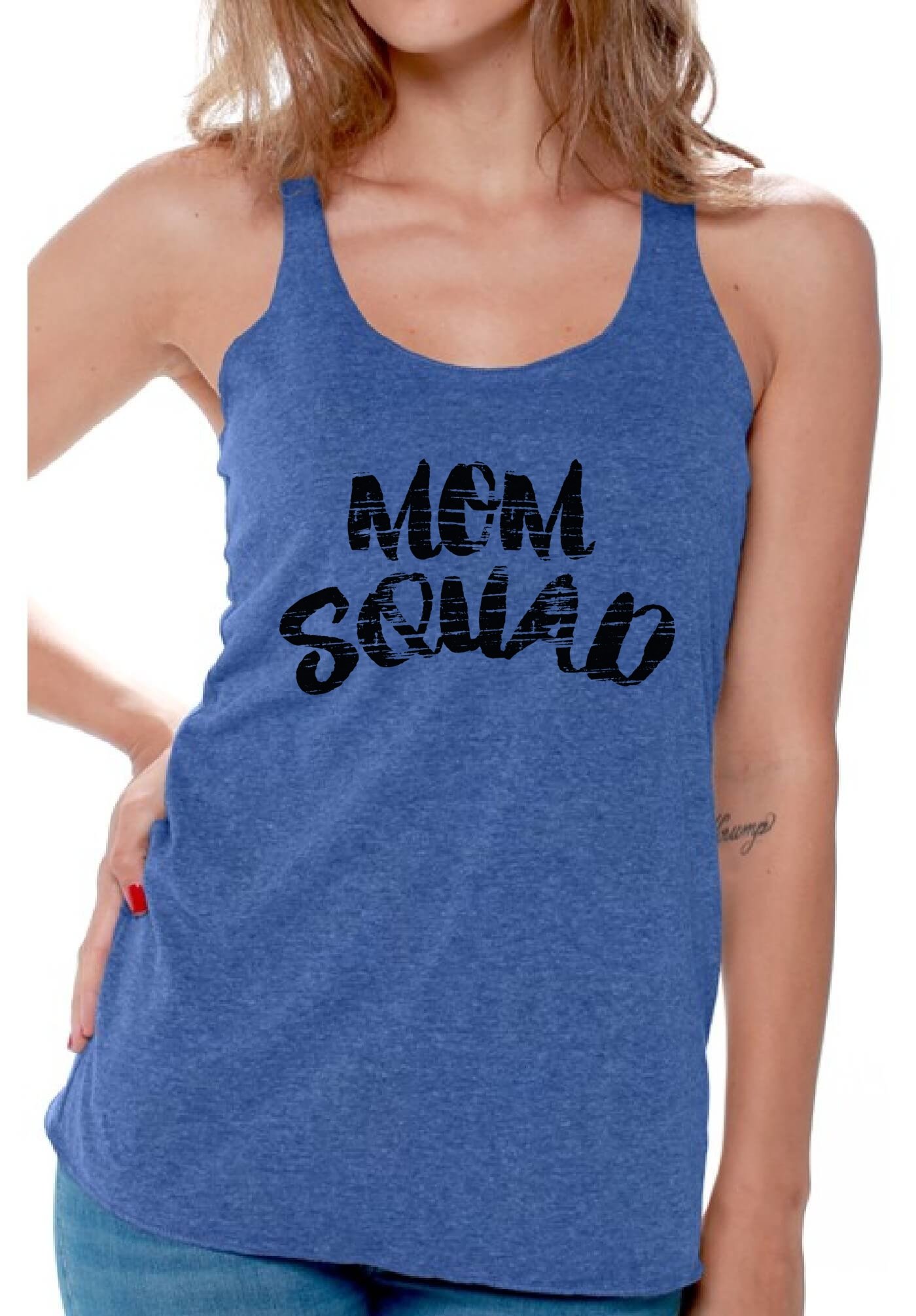Women's Mom Squad Racerback Tank Top - Comfortable & Stylish Workout & Casual Wear for Moms
