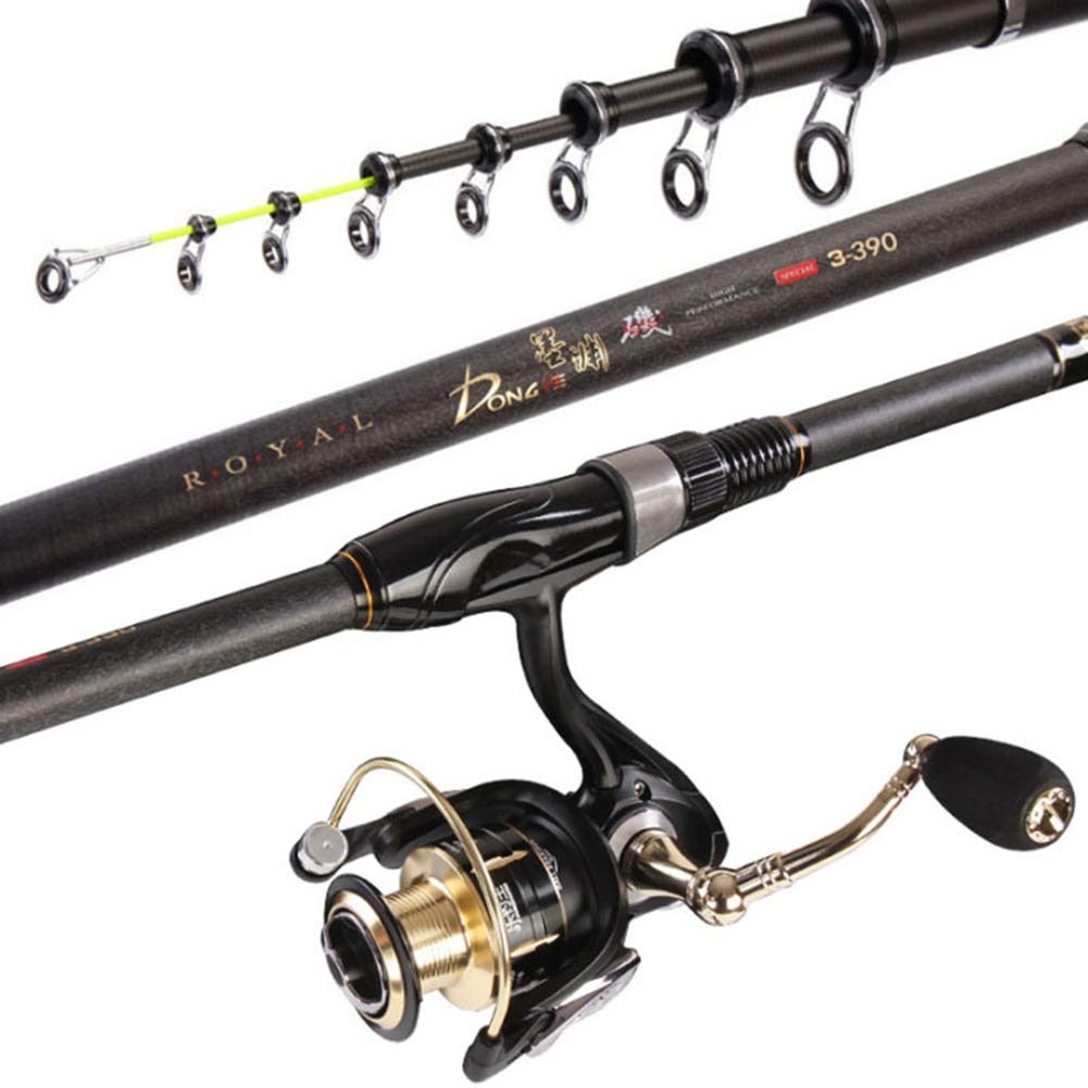 ZFF Carbon Telescopic Fishing Rod and Reel Combo - Ultra-Light Super Hard Short Section for Rock Fishing | Perfect for Saltwater, Freshwater, Beach & Boat Fishing Adventures