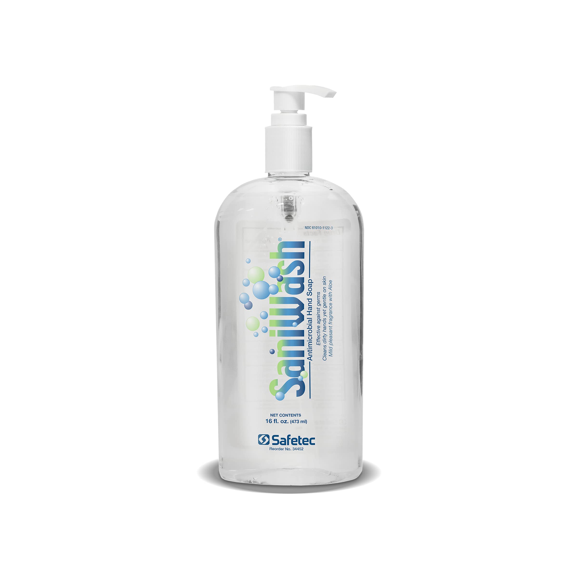 Safetec Sani Wash Antibacterial Hand Soap - 16 oz Pump Bottle (12 Pack) | Moisturizing & Gentle for Daily Use in Homes, Offices & Healthcare Facilities