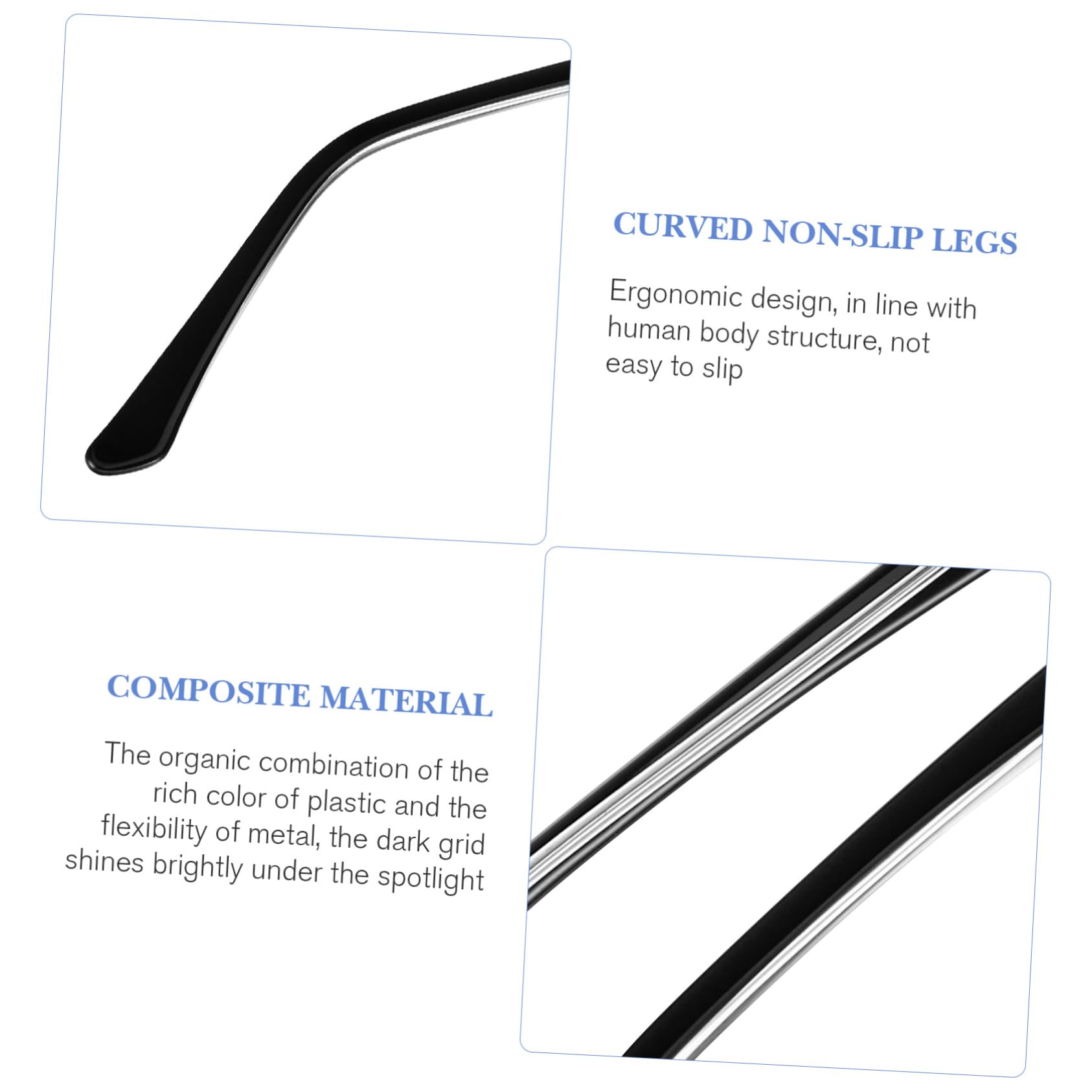 POPETPOP Universal Metal Glasses Replacement Arm - Black Eyeglass Repair Kit for Sunglasses, Reading Glasses & Frames | Perfect for Broken Arm Repairs & DIY Eyewear Fixes at Home or Office