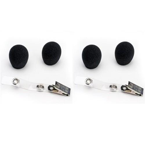 Shure RK318WS Microphone Windscreens with 2 Cable Clips - 4 Pack for Podcasting, Live Streaming & Studio Recording
