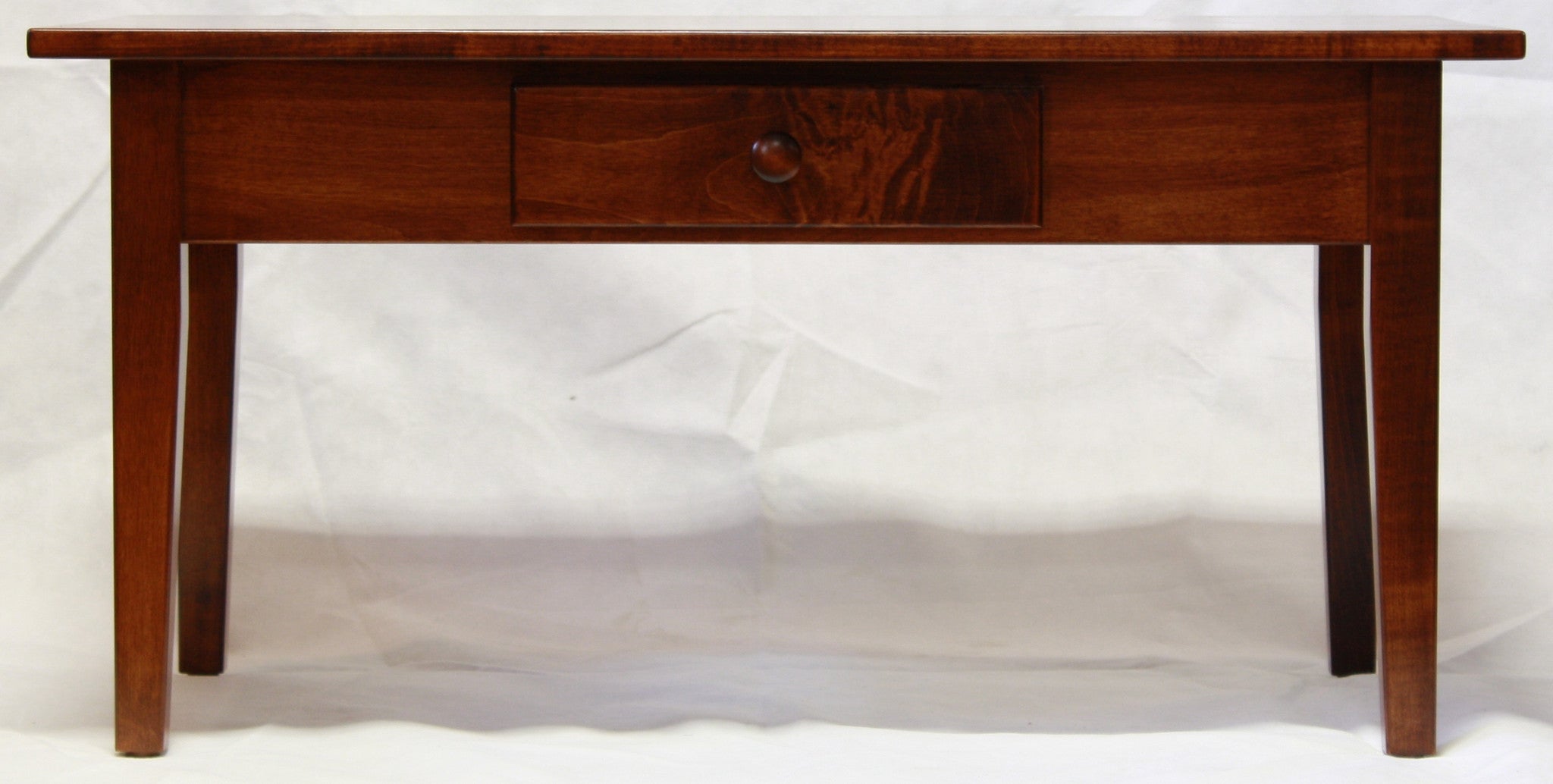 Vintage Maple Wood Cocktail Table with Drawer - Compact Side Table for Living Room, Bedroom & Bar Decor | Perfect for Small Spaces & Home Staging