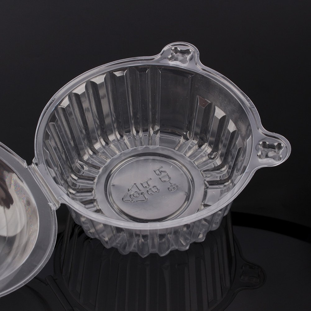 100pcs Clear Plastic Cupcake Boxes with Lids - Individual Dome Containers for Muffins, Cake Pops & Desserts - Perfect for Bakery, Party Favors & Gift Packaging