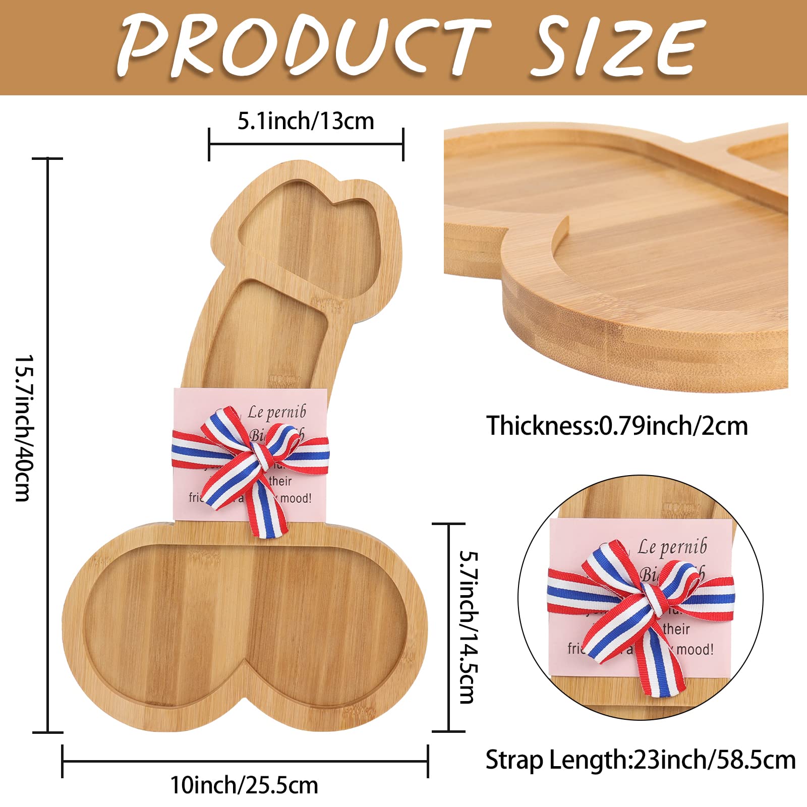FunisFun Funny Charcuterie Board - 15.7×10 Inch Novelty Bamboo Cheese Platter | Unique Kitchen & Wine Serving Tray for Housewarming, Bachelor Party & Gag Gifts | Perfect for Entertaining, Wine Tasting & White Elephant Gift Exchanges