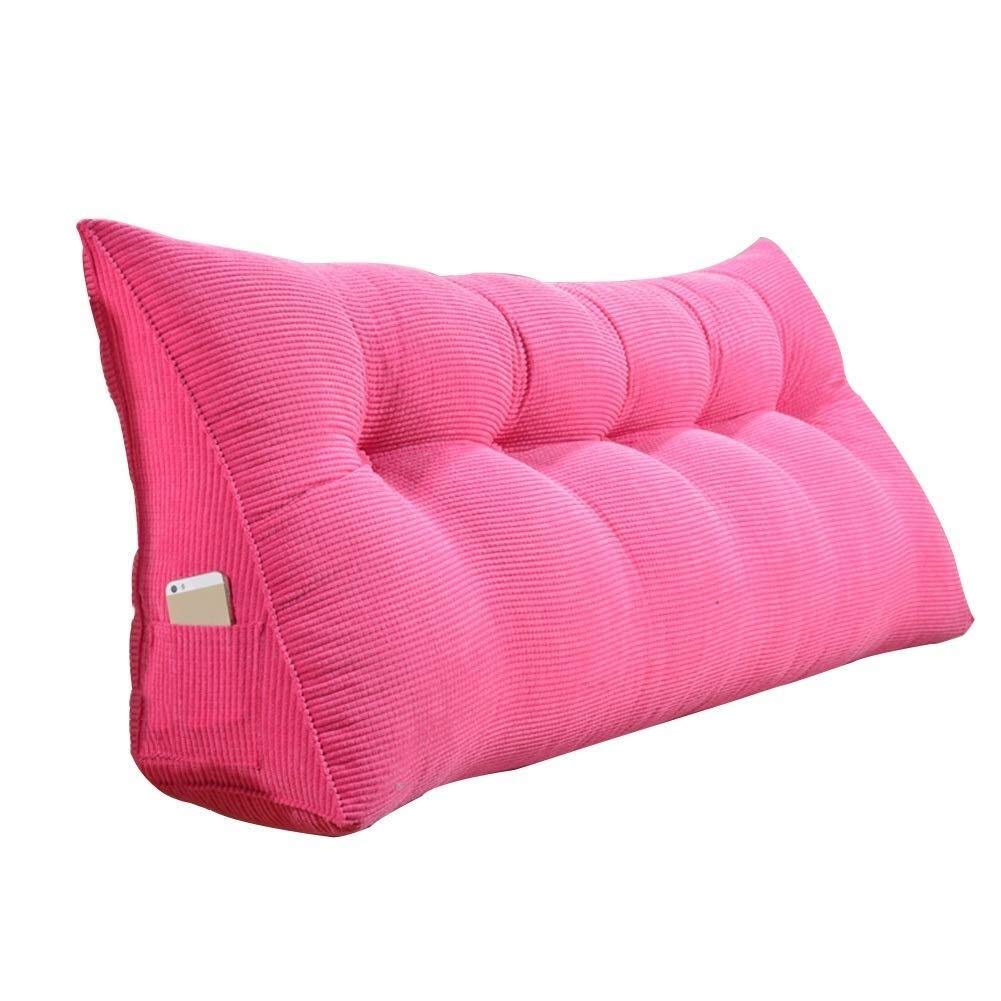 NJYT Double Triangular Wedge Cushion - Bed Backrest Pillow for Sitting Up in Bed, Sofa & Floor (150x20x50cm, Pink) | Ideal for Reading, Watching TV, Post-Surgery Recovery & Back Pain Relief