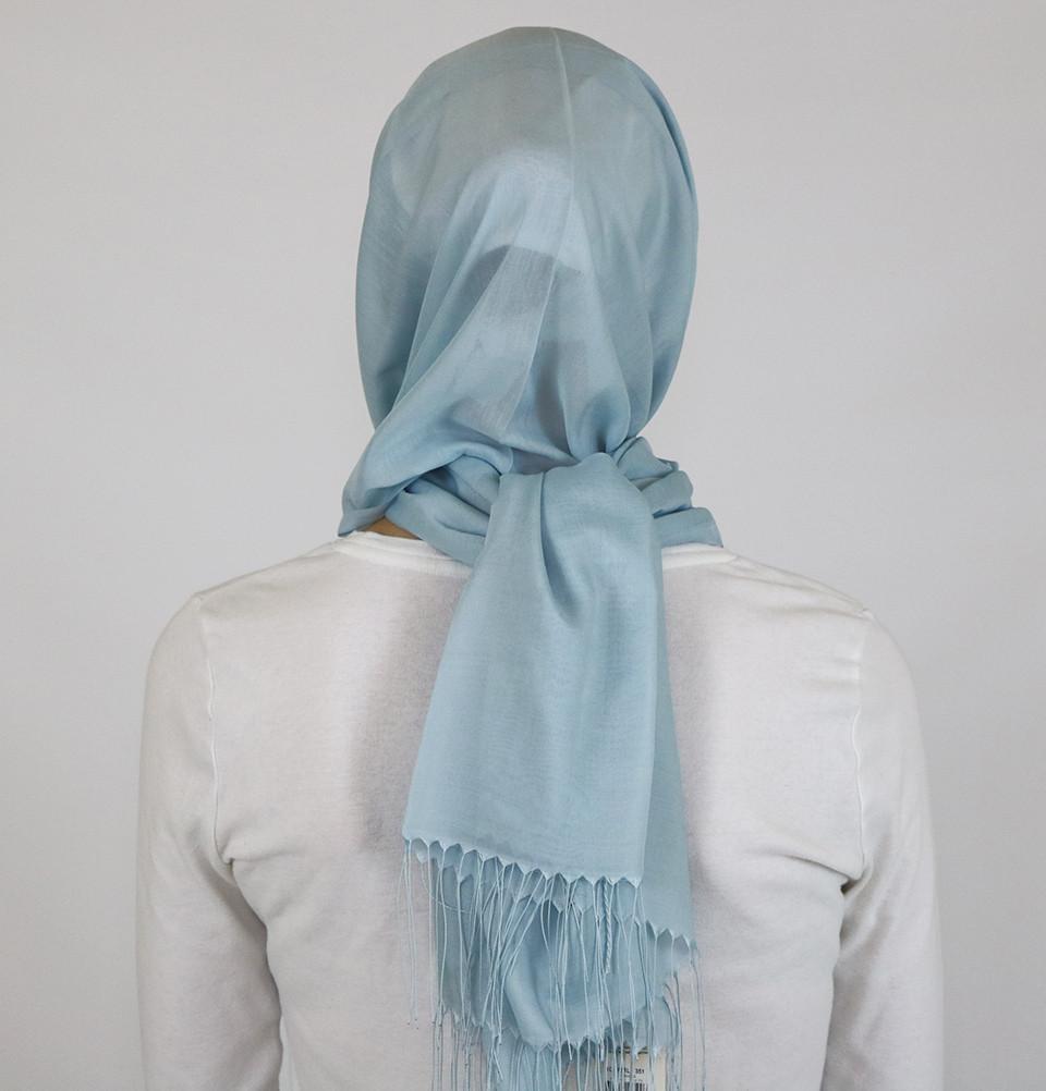 Aker Ince Hijab Shawl #351 Baby Blue - Soft Muslim Headscarf for Women, Breathable & Lightweight - Perfect for Daily Wear, Prayer, and Modest Fashion