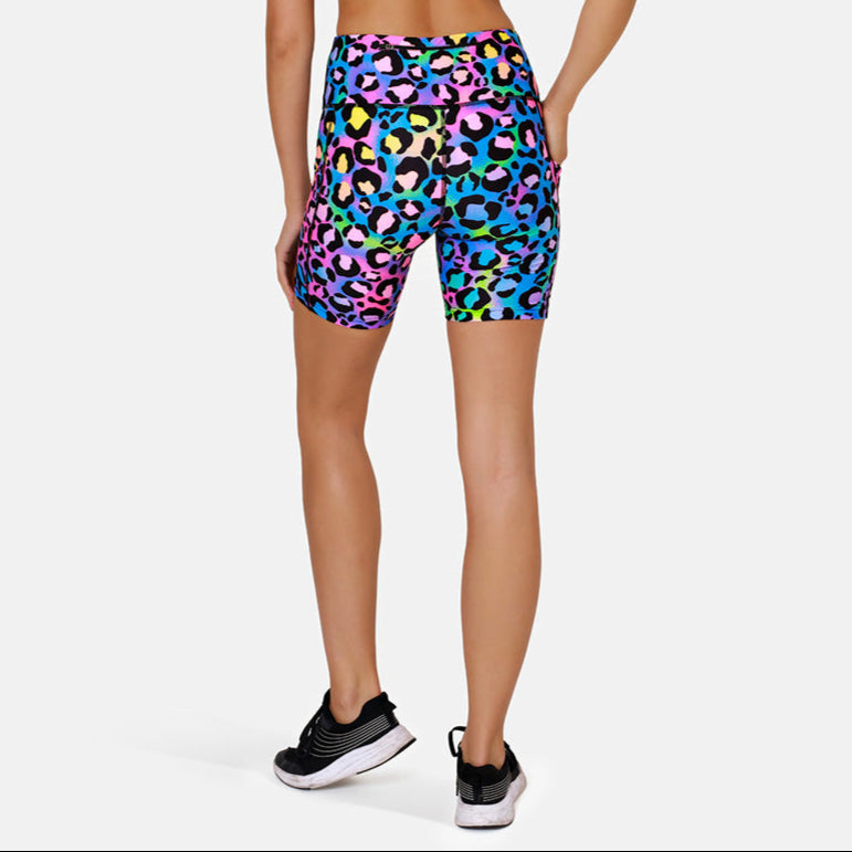 Cute Candy Kitty Print Running Shorts for Women - High Waist Athletic Shorts with Pockets - Perfect for Gym, Jogging, and Yoga Workouts