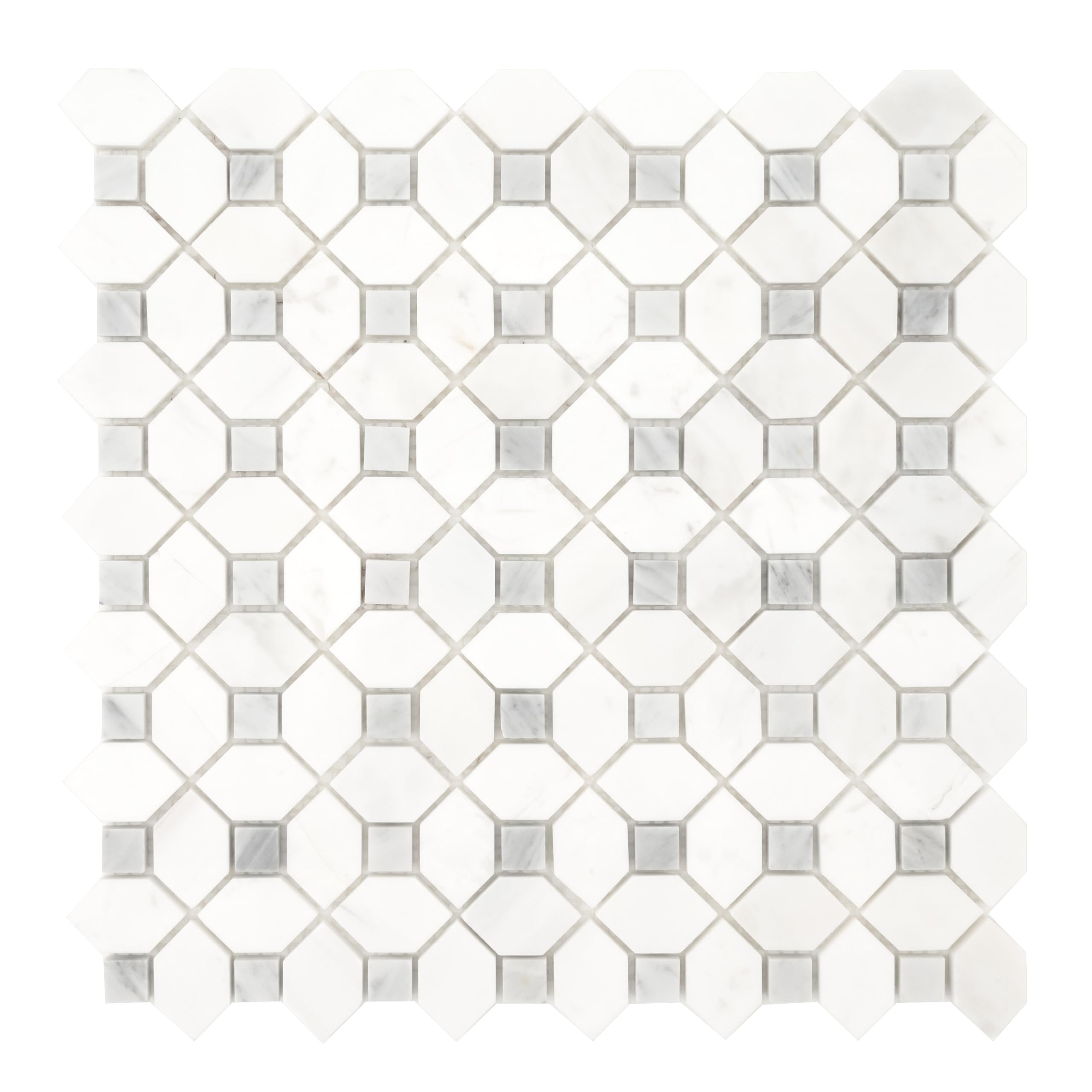 MSI Bianco Dolomite Dotty Polished Marble Mosaic Tile - 12x12 Inch Mesh-Mounted for Kitchen Backsplash, Bathroom Wall, Shower Tile & Accent Wall - Elegant Natural Stone Design for Home Renovation and Interior Decor