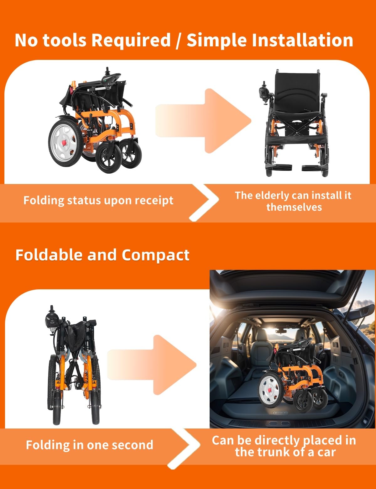 Foldable Heavy Duty Electric Wheelchair for Adults - 20