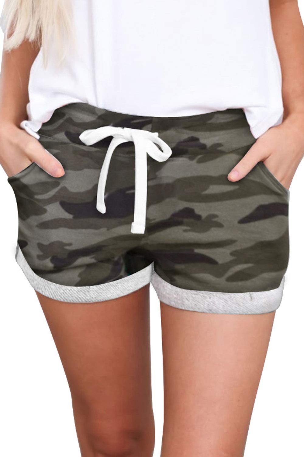 TOLENY Women's High Waist Yoga Shorts with Pockets - Stretchy Athletic Running Gym Workout Shorts for Women - Perfect for Yoga, Pilates, Jogging & Lounge Wear
