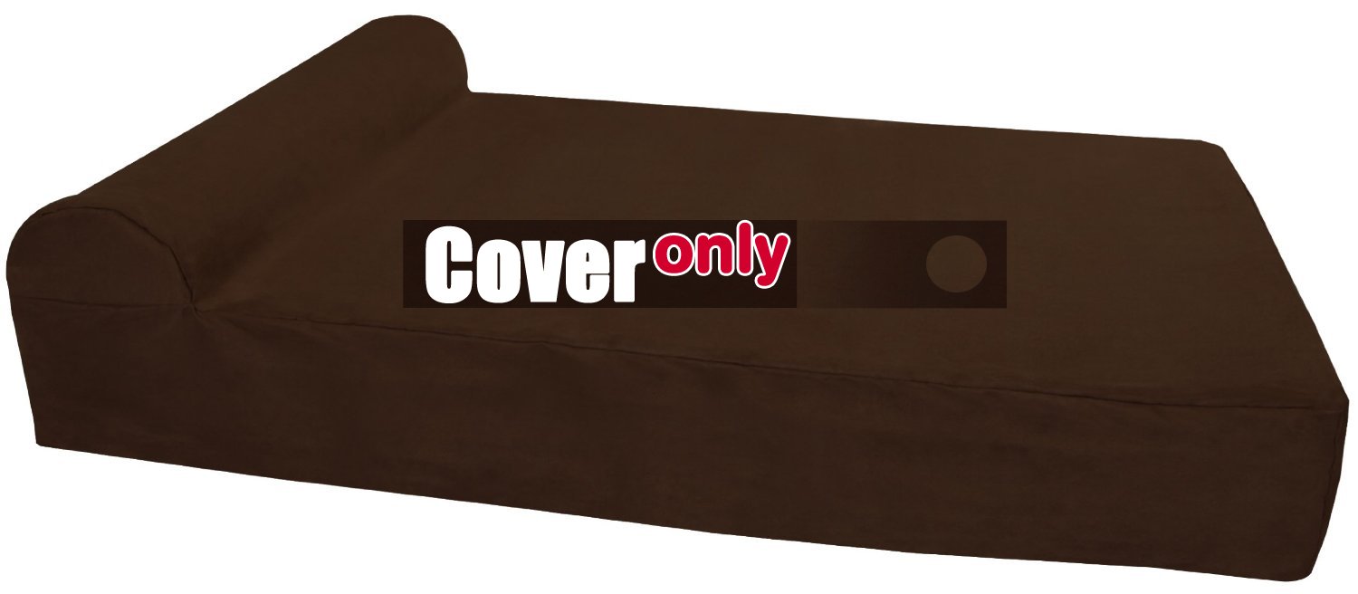 Big Barker Replacement Cover Headrest Edition - XL - Chocolate Brown - Orthopedic Dog Bed Cover for Large Dogs - Perfect for Home, Crate & Travel Use