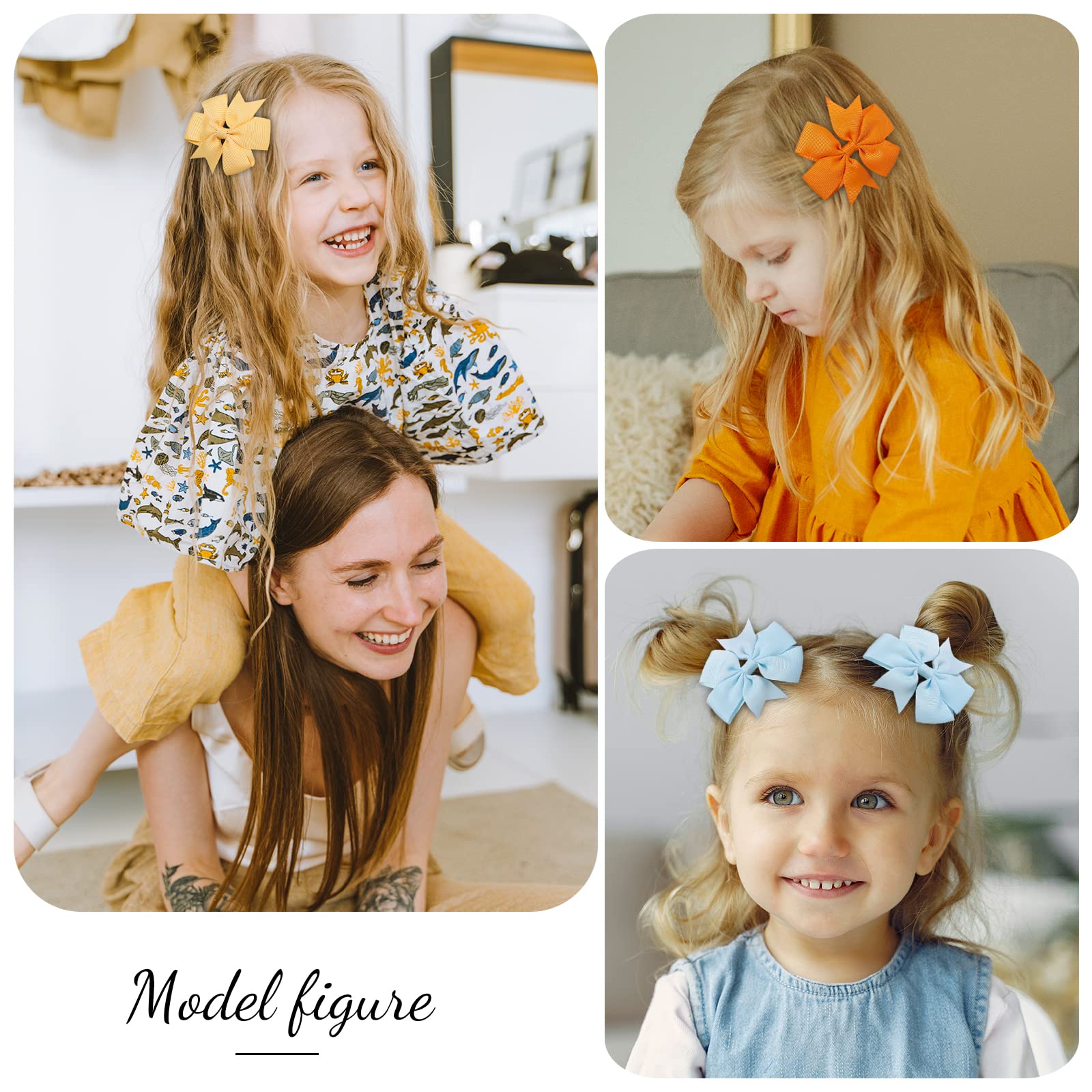 Choicbaby 3 Inch Grosgrain Ribbon Hair Bows for Girls - Alligator Clip Hair Accessories for Toddlers, Kids & Teens - Perfect for Parties, School & Daily Wear