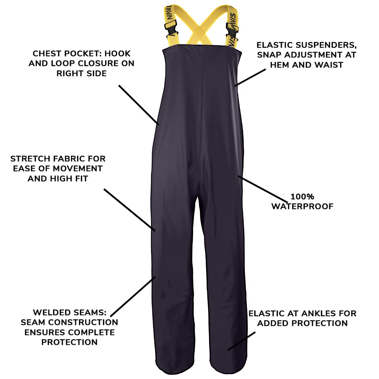 Men's Waterproof Rain Suit Set - Heavy Duty Workwear Jacket & Bib Overalls for Construction, Fishing & Outdoor Work | All-Weather Protection & Comfort