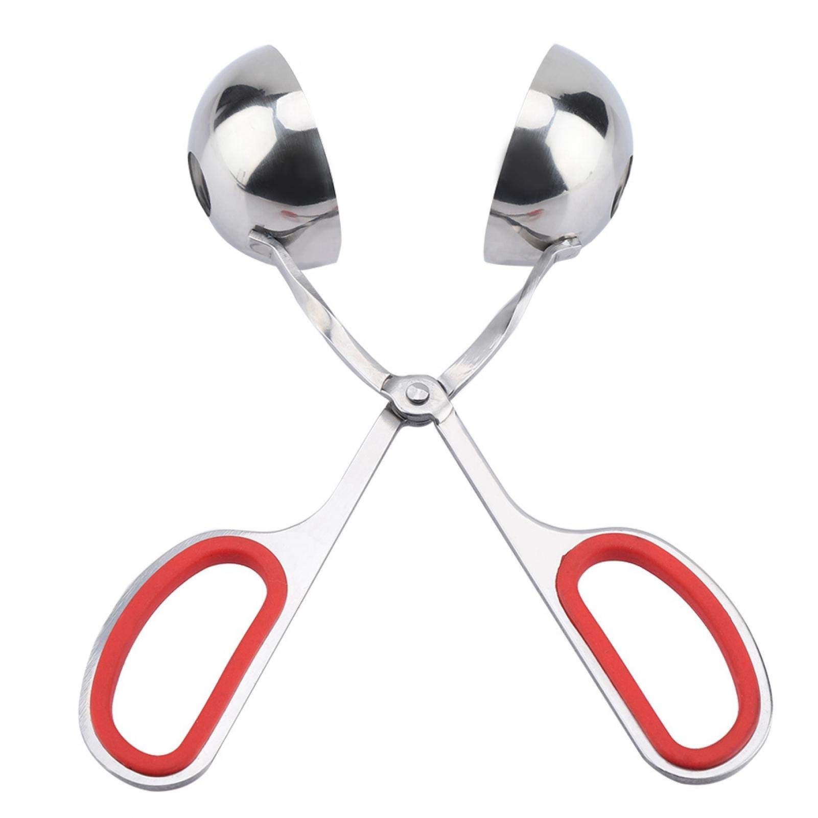 Stainless Steel Meatball Scoop & Melon Baller - Large Cookie Dough Scooper, Cake Pop Maker Kitchen Tool (Red) | Perfect for Meatballs, Fruit Carving, Baking & Party Food Prep