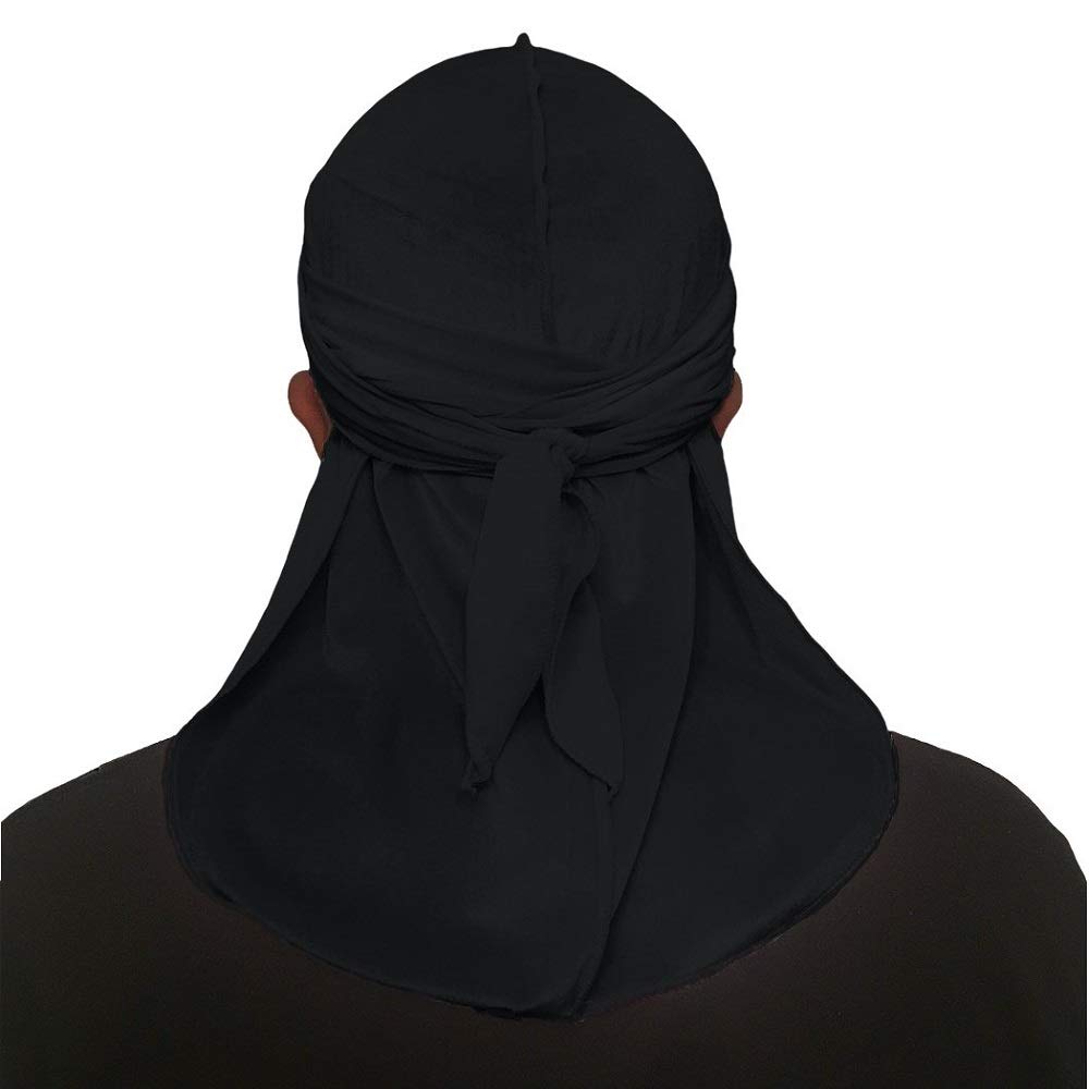 3-Pack Men's Durags Headwraps for Waves - Satin Headscarf Bandana & Doo Rag with Tail - Perfect for Hair Styling, Sleep & Sports Accessories