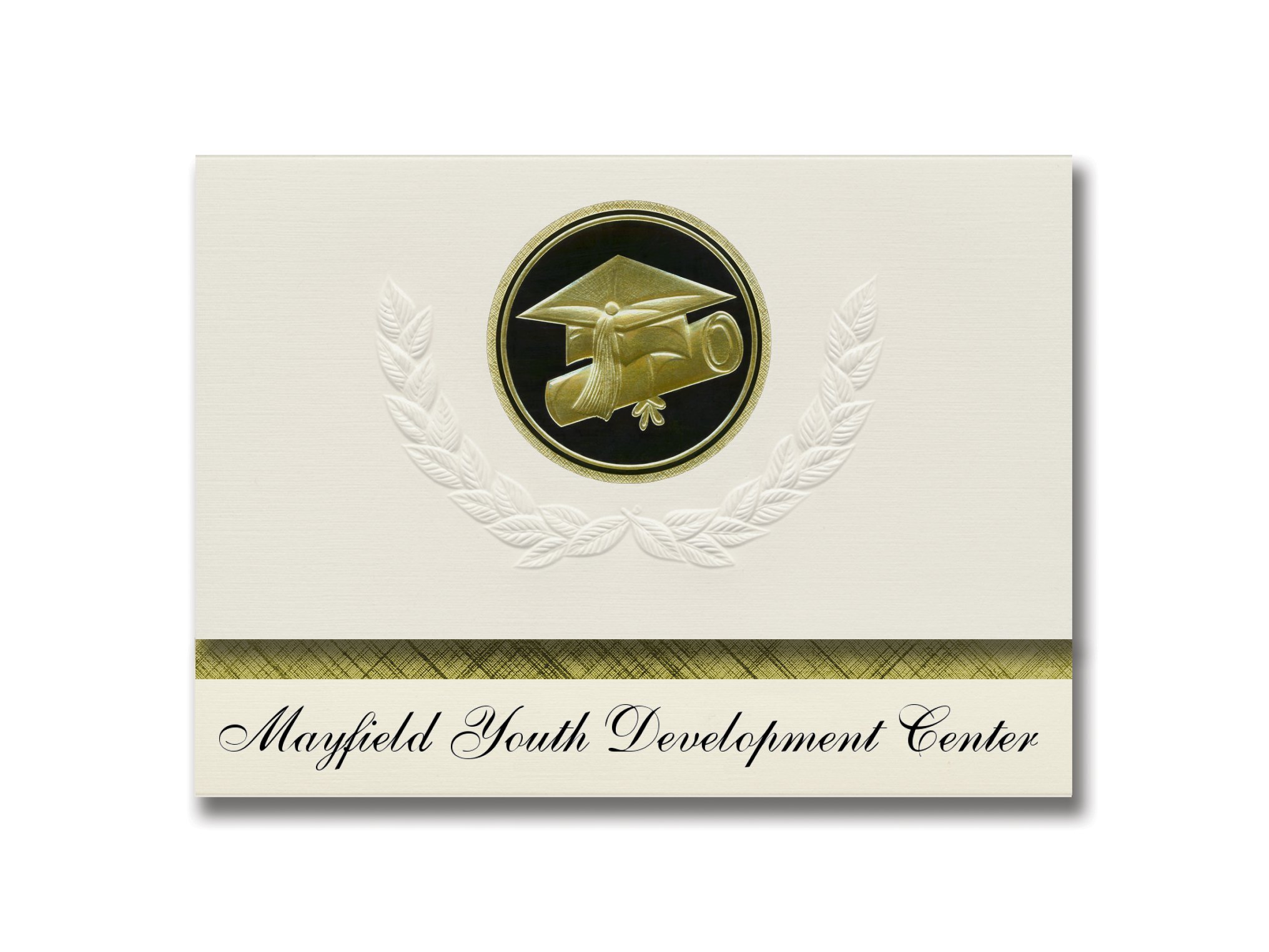 Mayfield KY Graduation Announcements - Presidential Elite Pack of 25 Cap & Diploma Seals in Black & Gold | Formal Graduation Ceremony Invitations for Youth Development Center