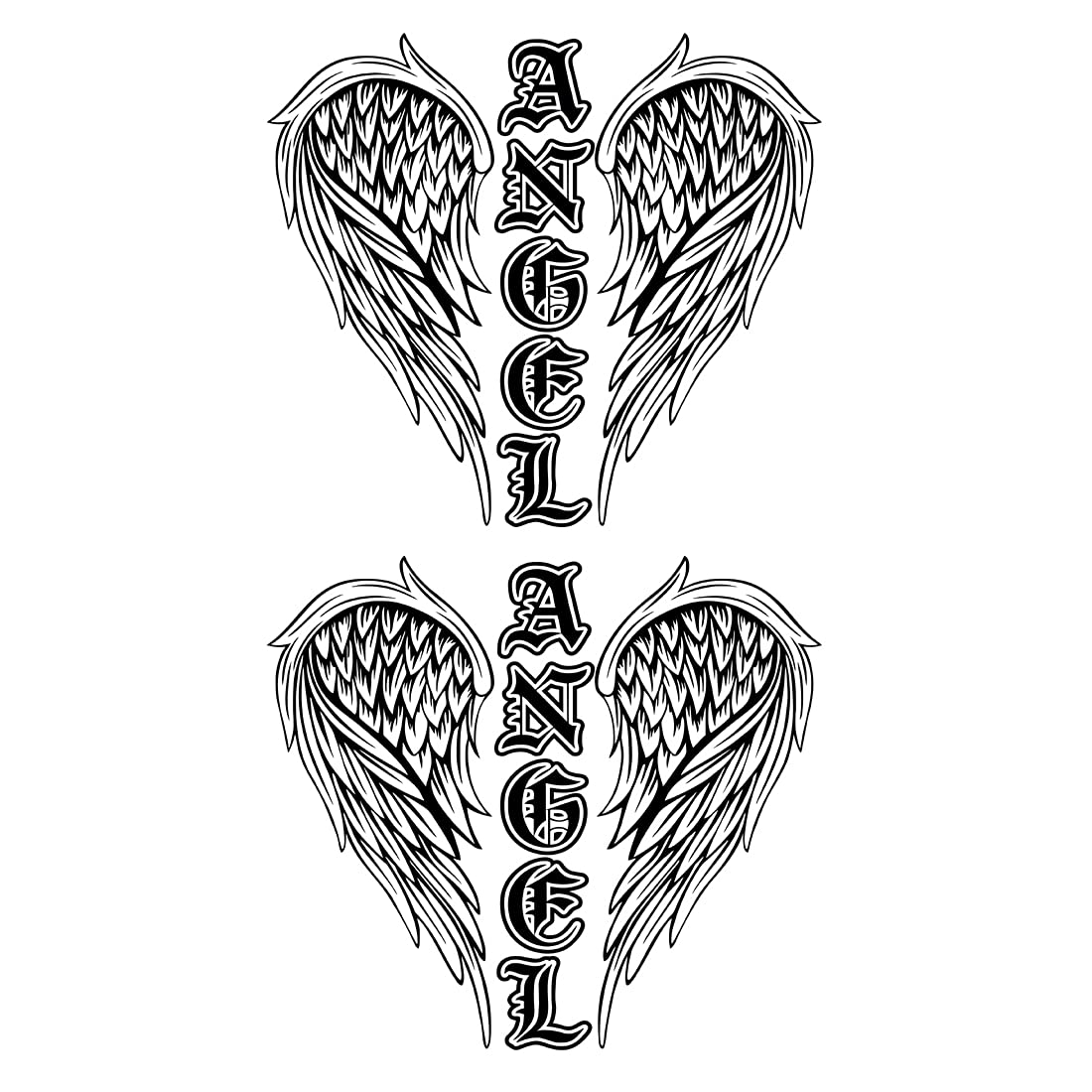 Koinstec Angel with Heart Tattoo - Waterproof Temporary Body Stickers for Women & Men - Perfect for Parties, Halloween, Festivals & Costume Events