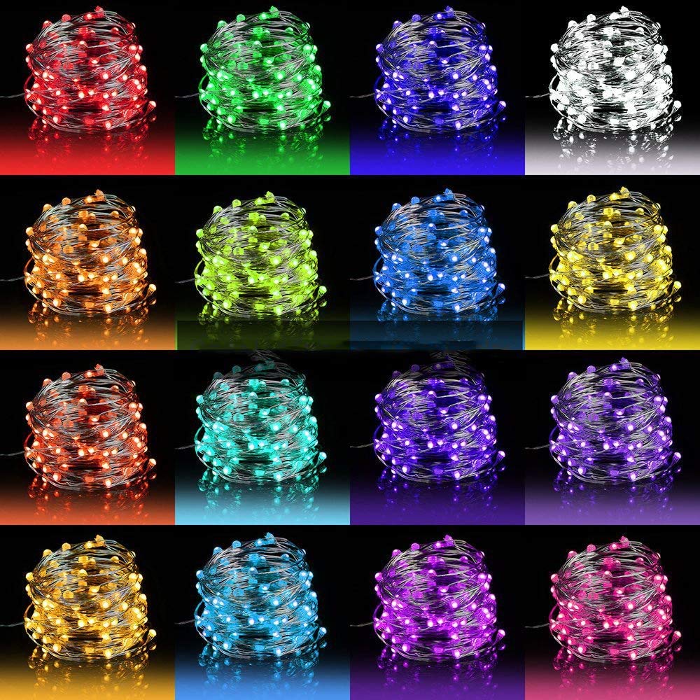 OMIKA 33FT 100 LED Battery Operated Fairy String Lights - Waterproof Color Changing with Remote Control for Indoor Outdoor Use | Perfect for Patio, Wedding, Party, Christmas, Bedroom & Home Decorations