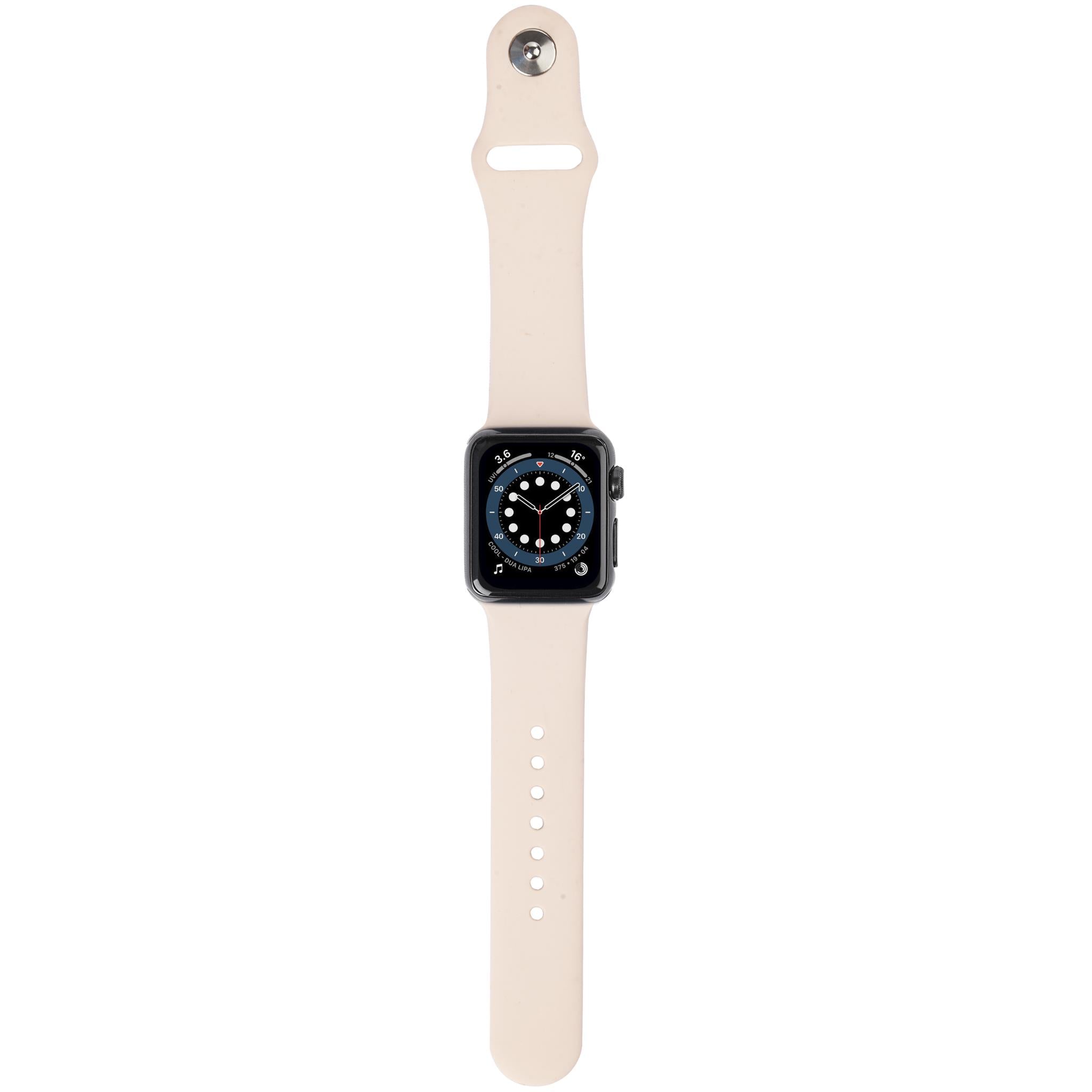 3sixT Soft Silicone Replacement Band for Apple Watch Series 1-8 (38mm/40mm) - Comfortable Pink Sport Strap for Women & Men | Perfect for Workouts, Running & Daily Wear