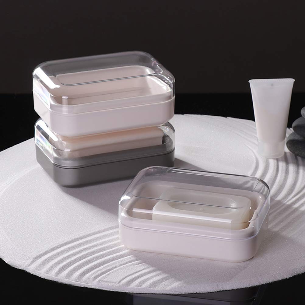 2-Pack Bathroom Soap Holder with Lid - Waterproof Soap Storage Container for Shower, Sink & Travel - Durable Plastic Soap Case for Home, Hotel, and Gym Use