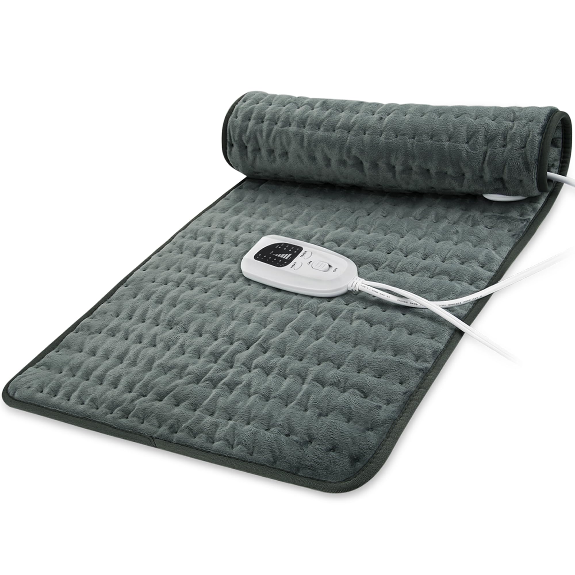 Electric Heating Pad for Back Pain & Cramps Relief - 6 Heat Settings, Auto Shut Off - Dark Gray 33