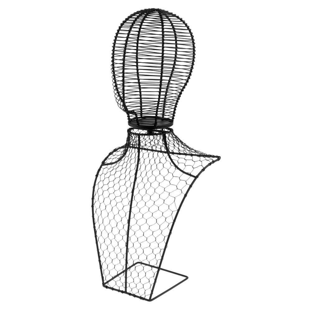 Black Detachable Metal Wig Holder & Mannequin Head Stand - Adjustable Display for Wigs, Hats, Caps, Scarves - Perfect for Salon, Cosplay, Fashion Shows & Home Storage