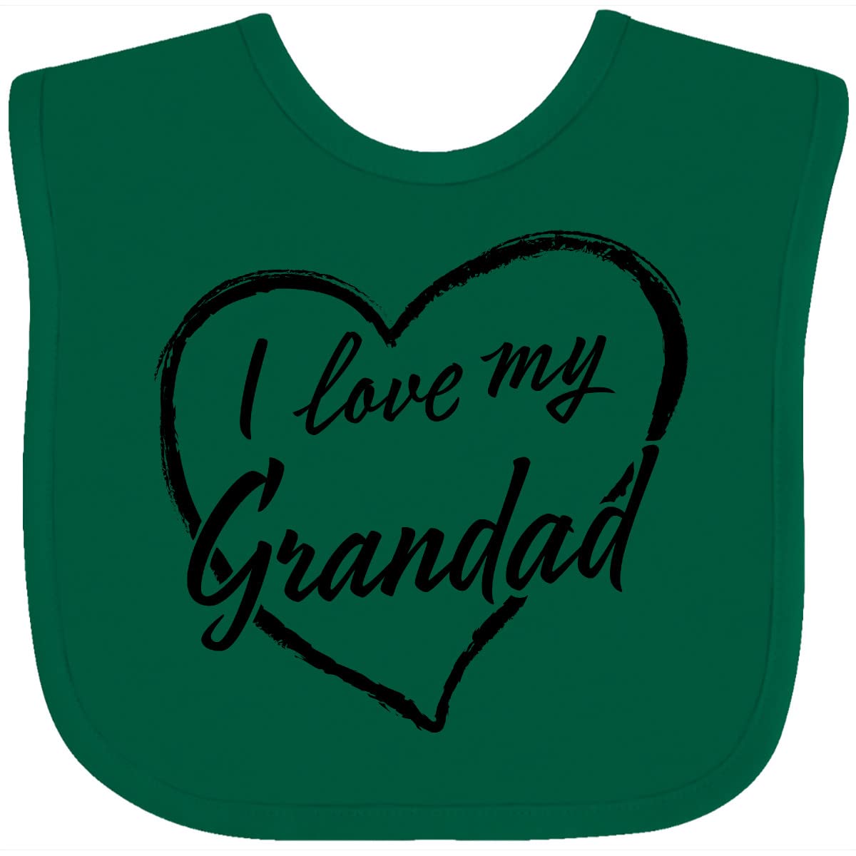 Inktastic I Love My Grandad Black Chalk Heart Baby Bib - Cute & Soft Infant Feeding Bib for Grandparents Day, Family Gifts & Baby Showers