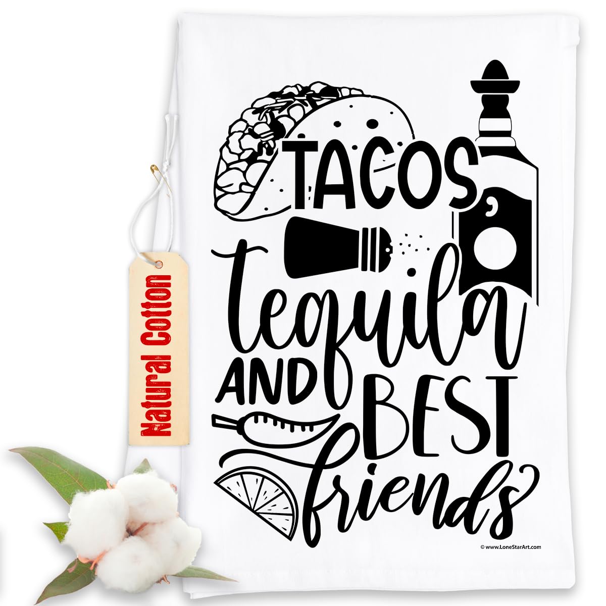 Funny Kitchen Tea Towels with Sayings - Tacos Tequila & Best Friends Design - Decorative Dish Towels for Housewarming Gifts, Multi-Use Cute Kitchen Towels - Perfect for Cooking, Cleaning & Adding Humor to Your Home