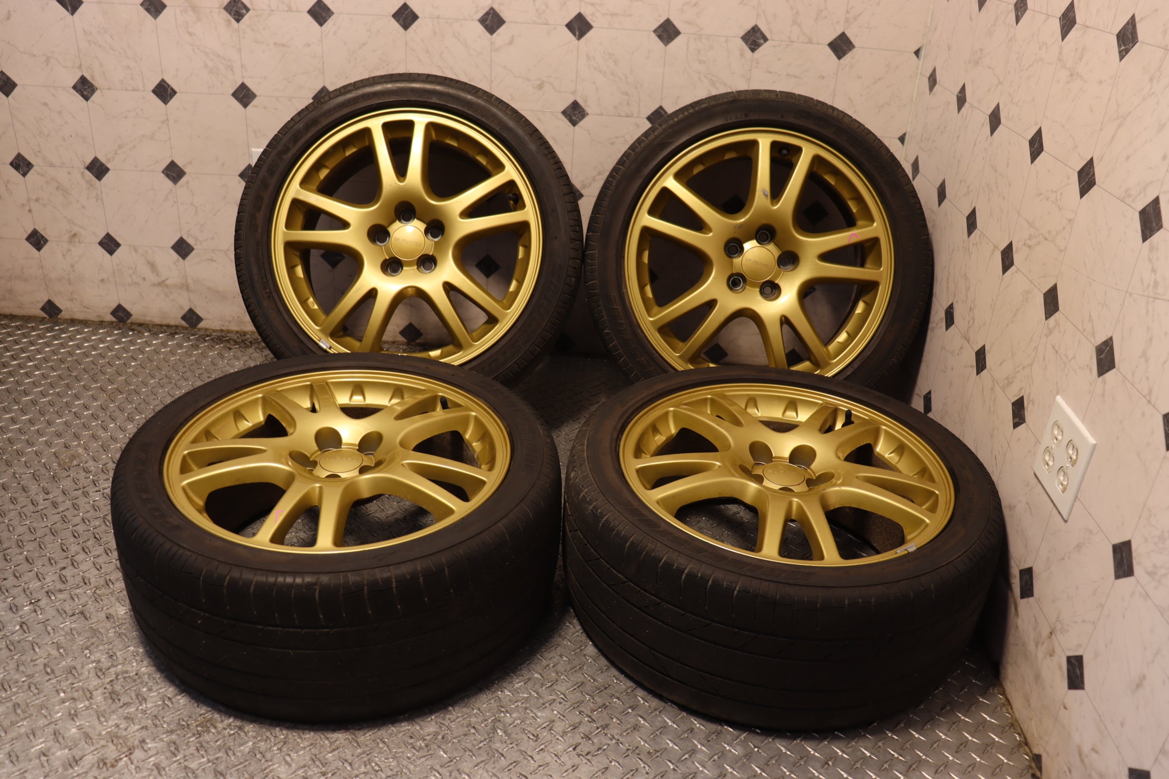 JDM Subaru WRX STI Version 7 Gold Wheels 17
