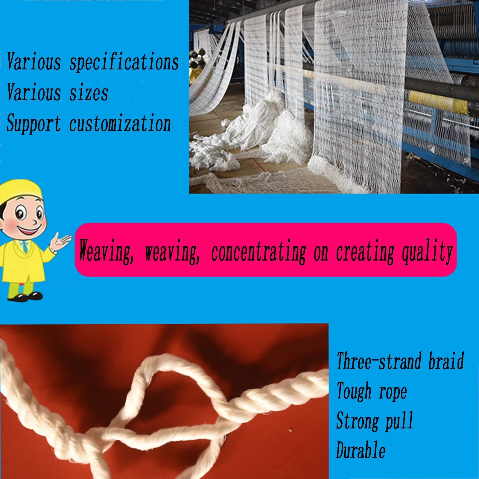 Stair Railing Safety Net - 10x10m (33x33ft) White Nylon Mesh for Outdoor Balcony, Garden Fence & Child Fall Protection - Durable Construction Safety Net with 10cm Mesh - Perfect for Home, Playground & Construction Sites