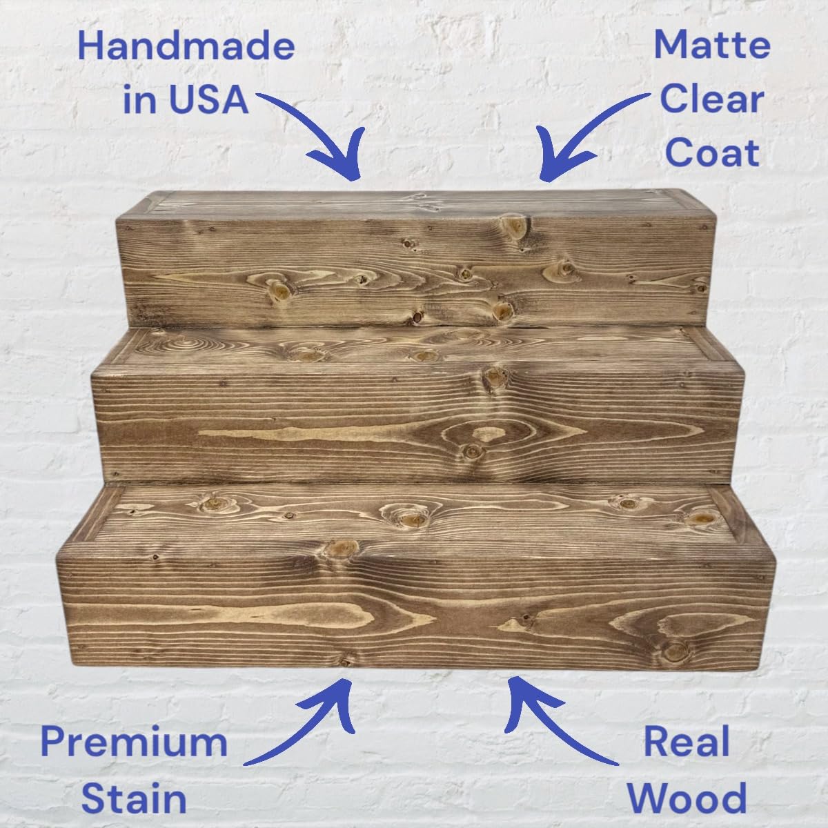 Handmade 3-Tier Wooden Display Shelf for Liquor Bottles & Bar Accessories - 30