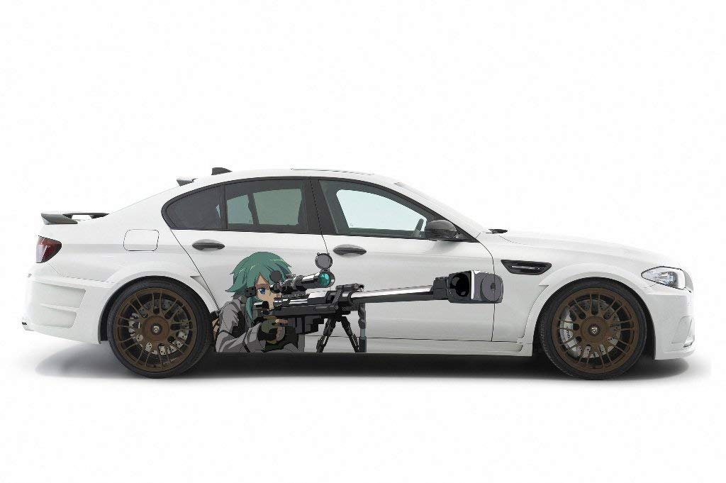 Stikka Anime Sinon Sword Art Online Vinyl Car Decal - Full Color Graphics Waterproof Sticker for Windows, Laptops, and Vehicles