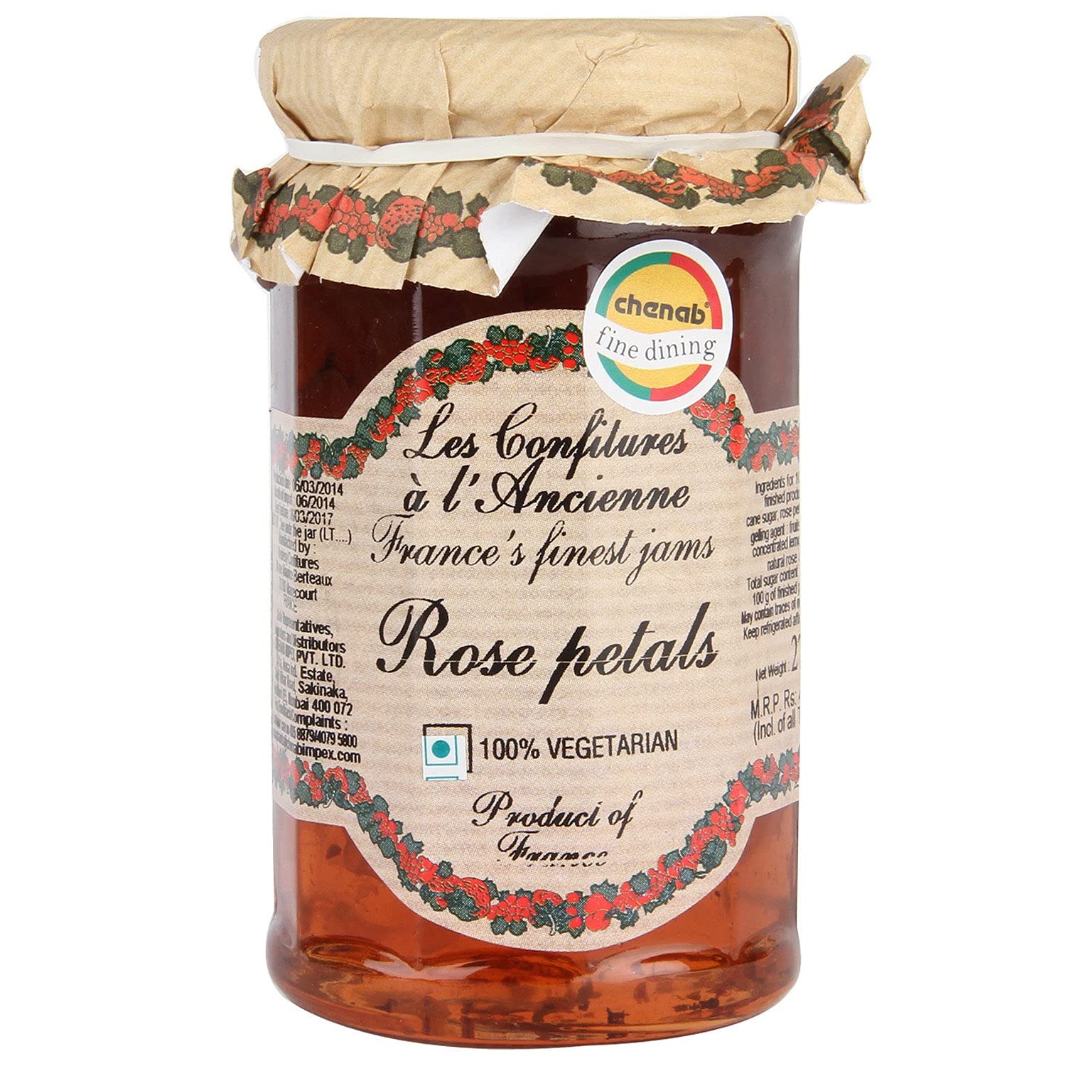 10-Pack Andresy Rose Petal Jam - All Natural French Preserve Made with Pure Sugar Cane, 9.52 oz Jar - Confitures à l'Ancienne - Perfect for Breakfast, Tea Time, Gift Giving & Gourmet Cooking