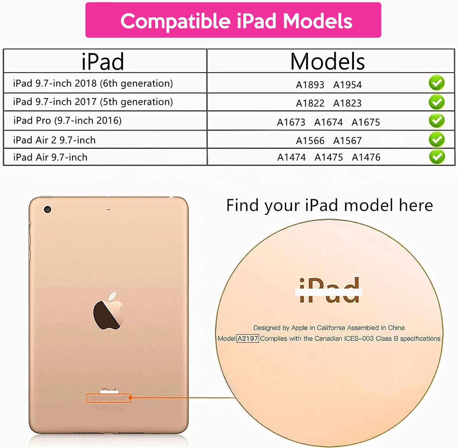 YIHE Shockproof Kids iPad Case for iPad 6th/5th Gen (9.7