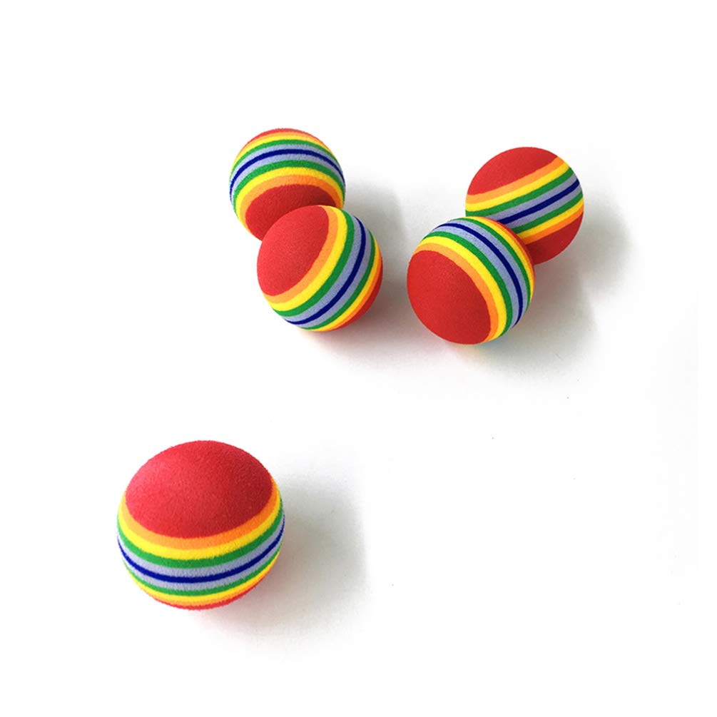 Balacoo 10PCS Sponge Cat Toy Rainbow Balls - Interactive Chew Training Toys for Kittens & Puppies, Random Colors - Perfect for Playtime, Teething Relief & Bonding with Pets