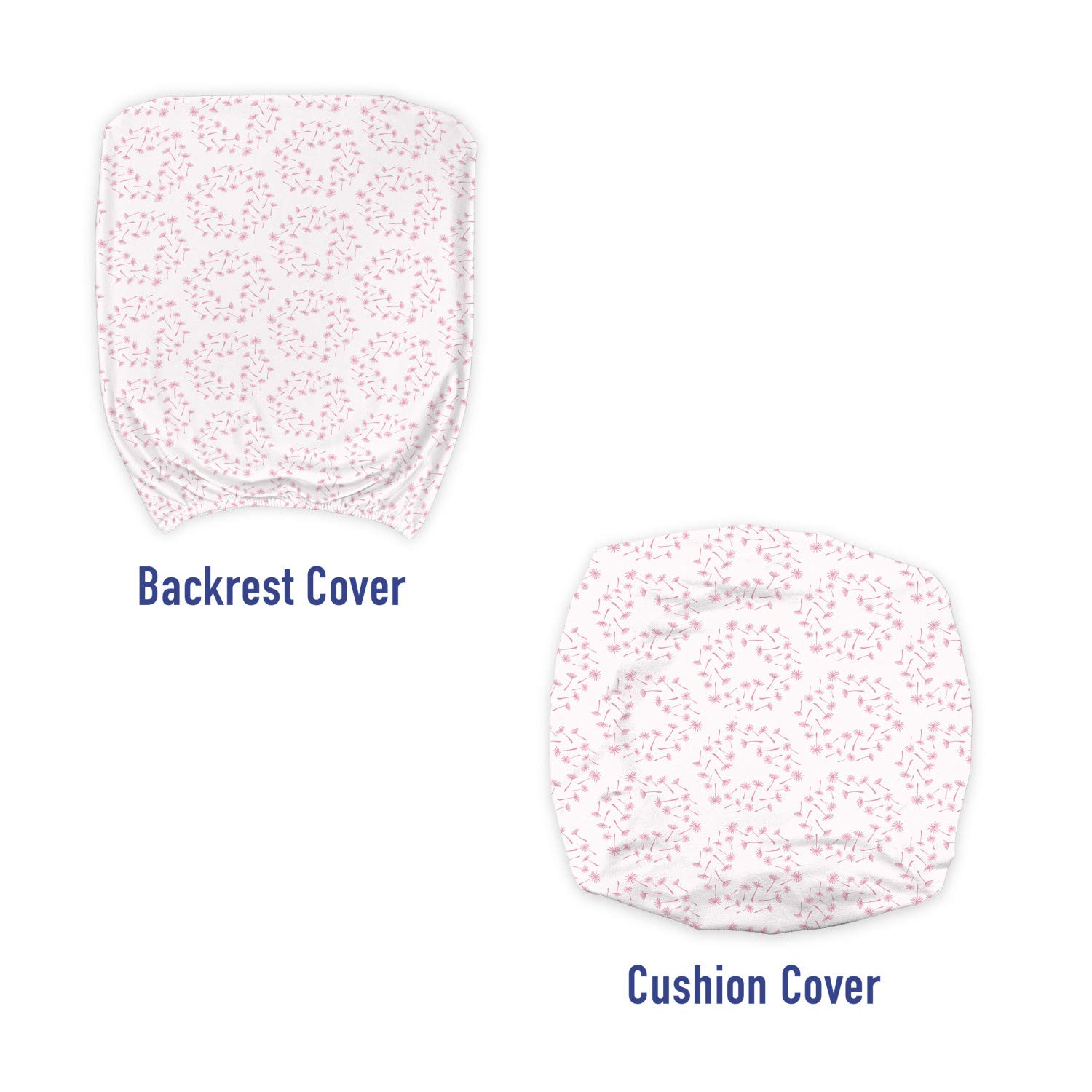 Ambesonne Botanical Office Chair Slipcover - Romantic Dandelion Flower Pink Monochrome Doodle Print Stretch Fabric Cover (Standard Size, Pale Rose) | Home Office Decor, Desk Chair Protector, Living Room Accent