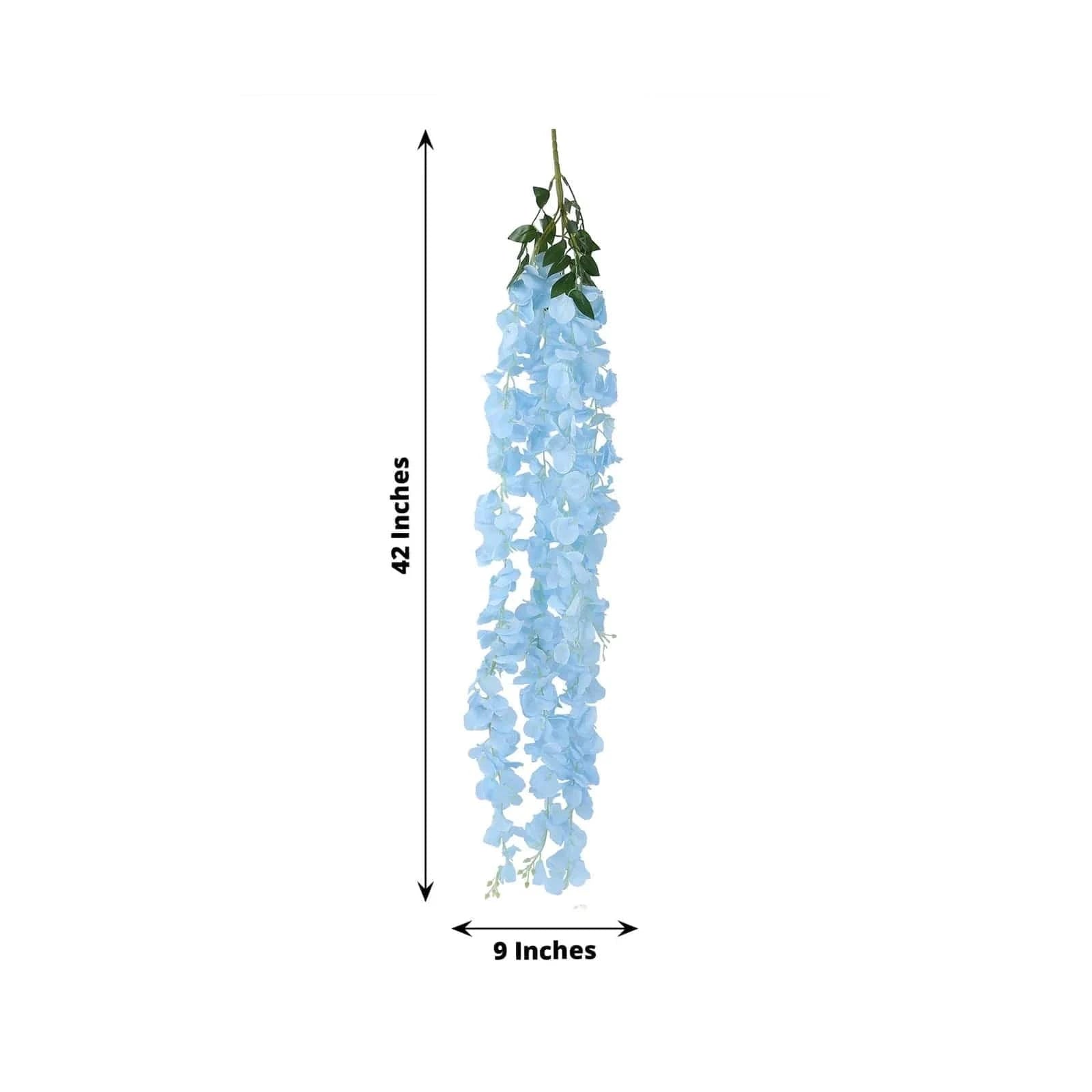 42 Inch Tall Artificial Silk Wisteria Hanging Vine Bush - Purple Faux Flowers for Home Decor, Wedding Centerpieces, Garden & Outdoor Party Decorations