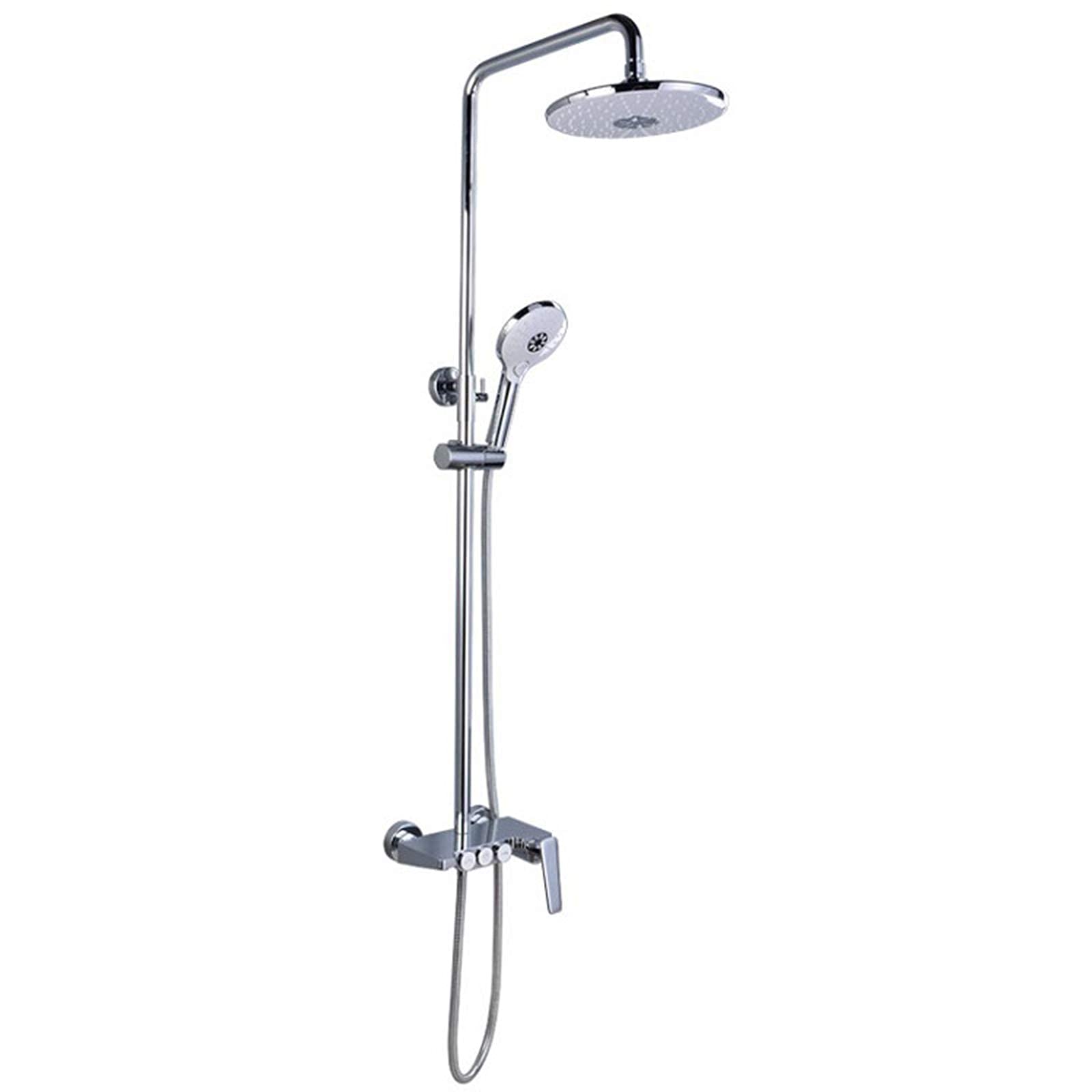 ZCYXQR Wall Mounted Rain Shower System - Adjustable 3-Way Brass Shower Mixer Tap with Rainfall Showerhead - Perfect for Modern Bathroom & Spa-Like Shower Experience