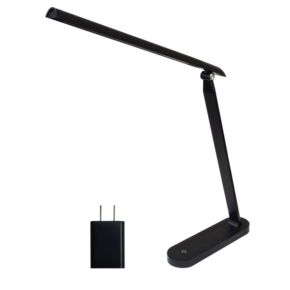 AULTRA LED Desk Lamp with Touch Control - Adjustable Brightness for Home Office, Study, Reading & Bedroom - Black Modern Task Light for Desk, Nightstand & Standing Desk Workspaces