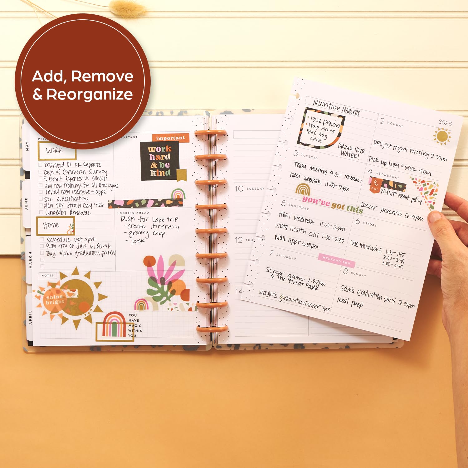Happy Planner Disc-Bound 2025 Daily Weekly Monthly Planner - Classic Size 7
