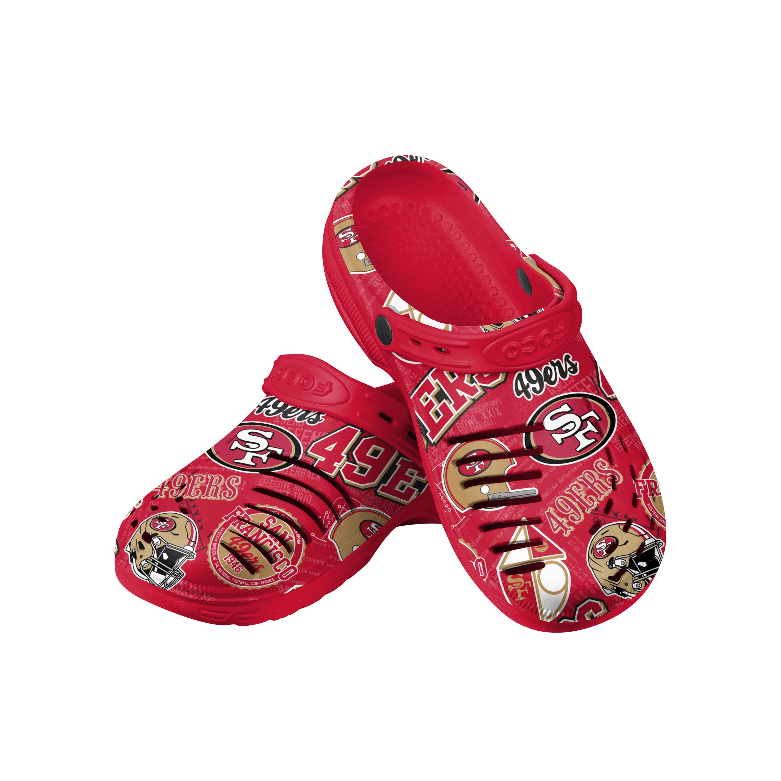 FOCO NFL Men's Team Logo Water Sandals - Quick-Dry Beach Shoes with Adjustable Strap for Pool, Garden & Outdoor Activities